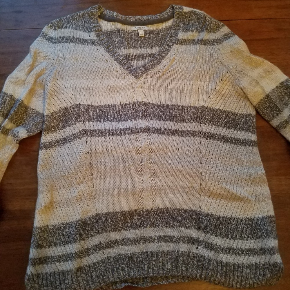 Sonoma L striped sweater
